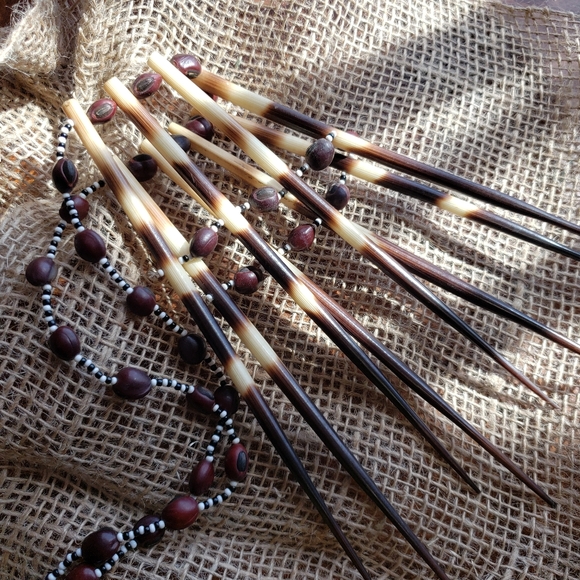 Authentic Vintage Quill African Tribal Necklace Neck Plate - Picture 6 of 6